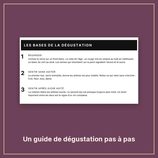 Un guide de dégustation pas à pas
