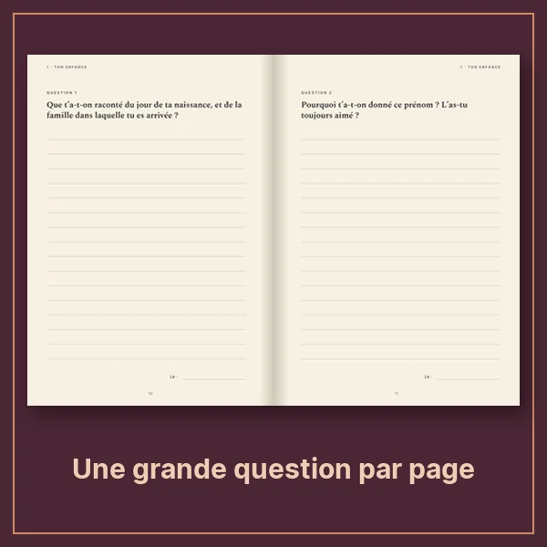 Une grande question par page